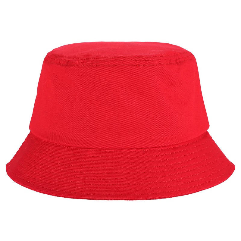 Umeepar Unisex Cotton Packable Bucket Hat Sun Hat Plain Colors for Men Women (Red) - Image 2